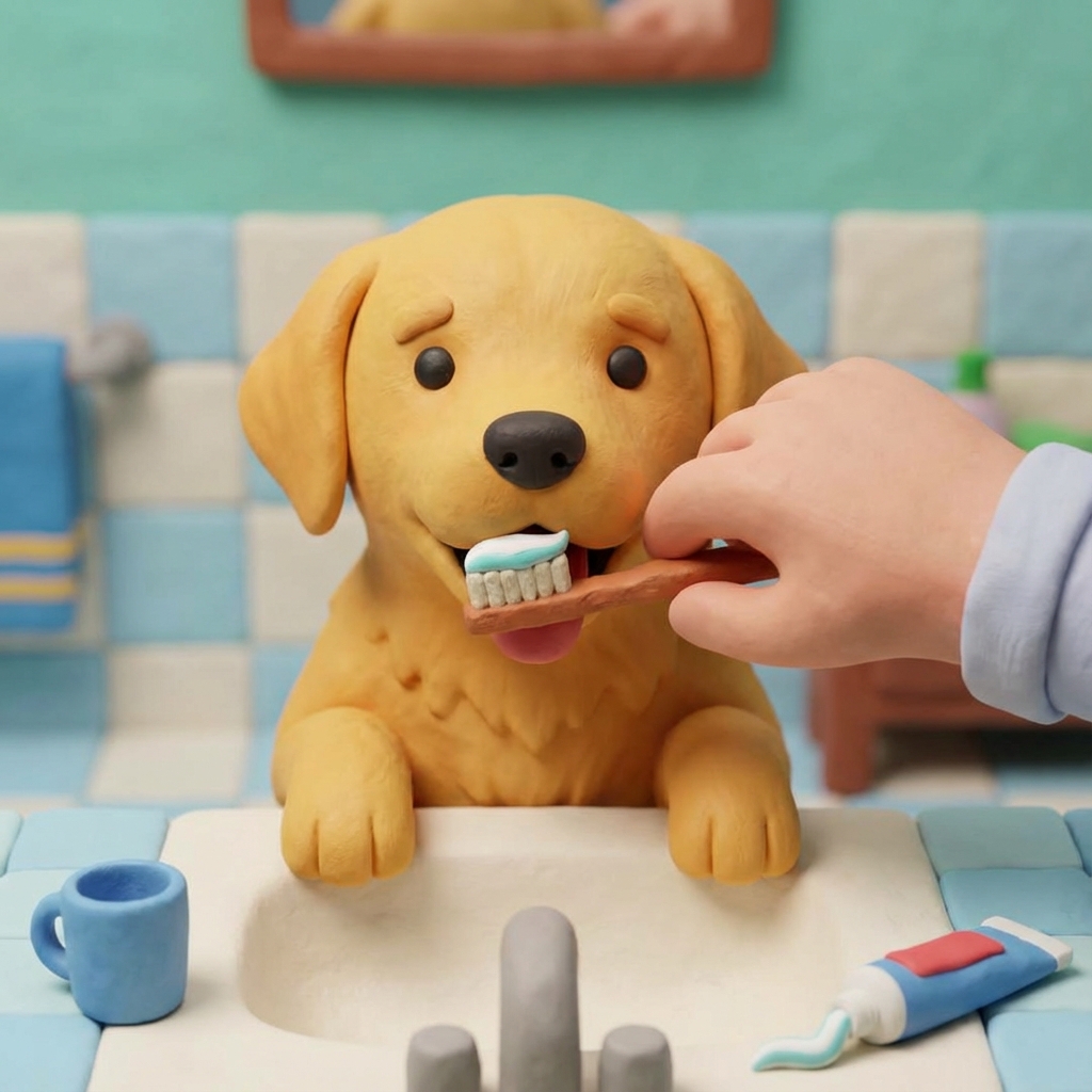 Brossage dents chien