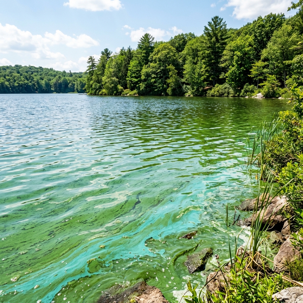 Cyanobactéries dans un lac